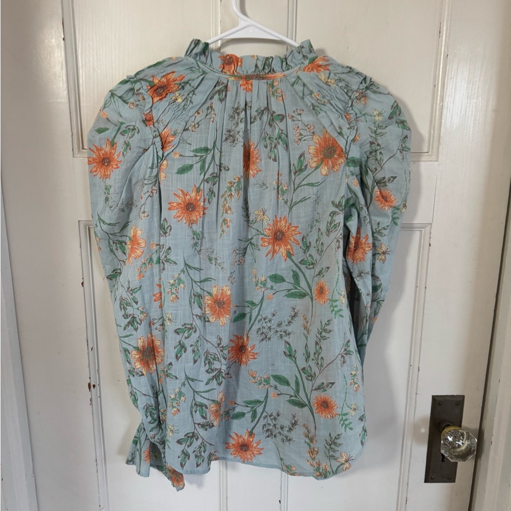NWT Free People Meant to Be ruffled cotton floral blouse size xs - Picture 8 of 10
